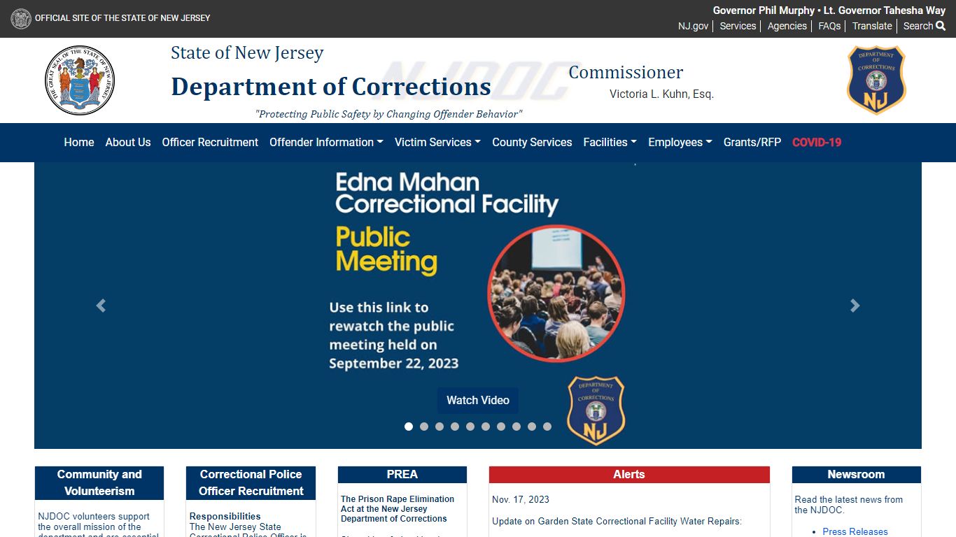 New Jersey Department of Corrections | Official Website