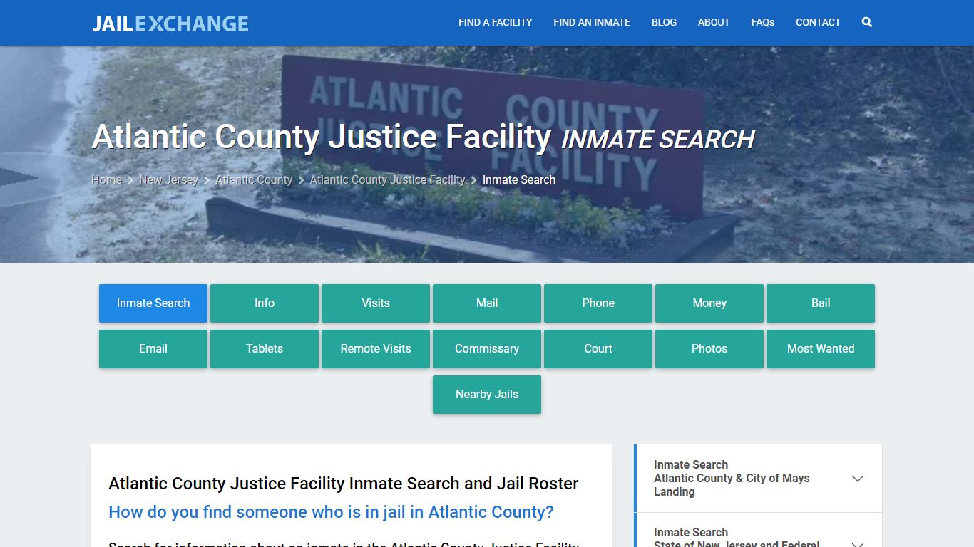 Atlantic County Justice Facility Inmate Search - Jail Exchange