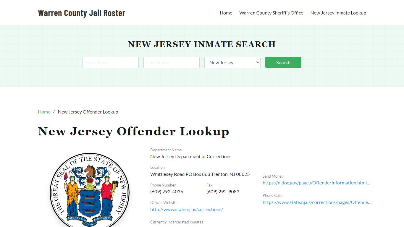 New Jersey Inmate Search, Jail Rosters